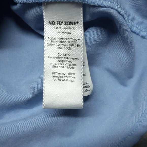 LL Bean Shirt Mens XL Blue No Fly Zone Safari Outdoor Vented Fishing Camp Pocket - Picture 9 of 15